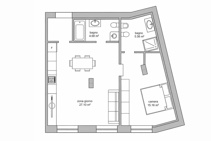 STUPENDO E NUOVO PIED-À-TERRE DI 2.5 LOCALI A LUGANO CENTRO, foto 7