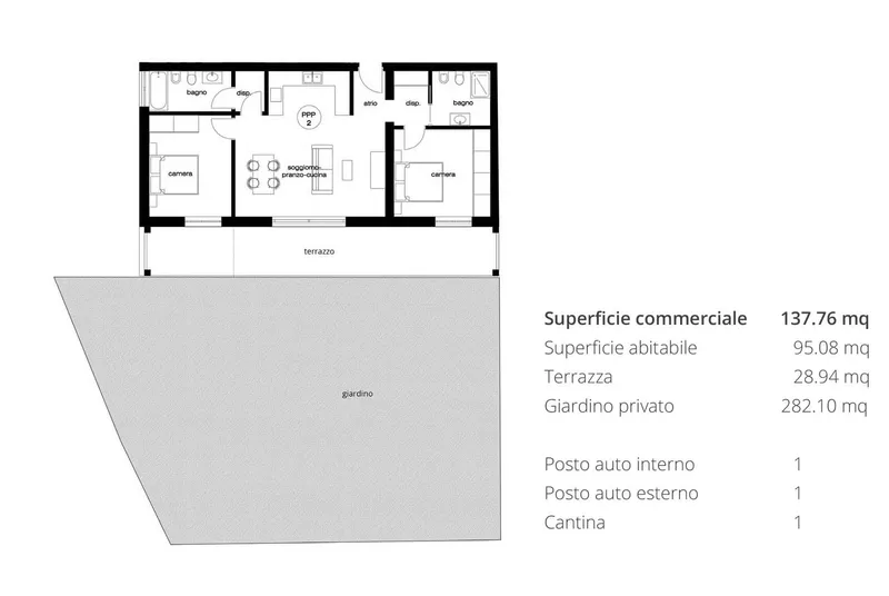 NUOVO 3.5 LOCALI CON GIARDINO PRIVATO E TERRAZZA A CASLANO, foto 4