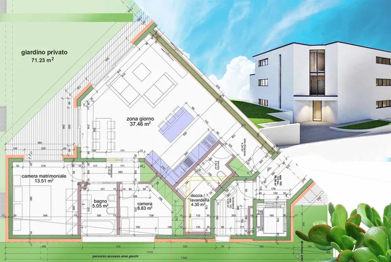 3.5 LOCALI CON GIARDINO IN NUOVA COSTRUZIONE A PREGASSONA, foto 6
