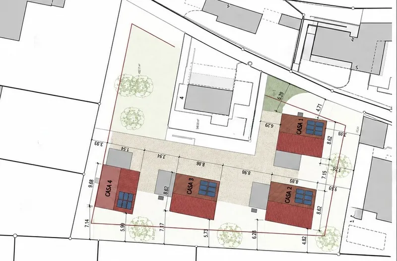 TERRENO CON LICENZA APPROVATA PER 4 VILLE A PONTE CAPRIASCA, foto 3