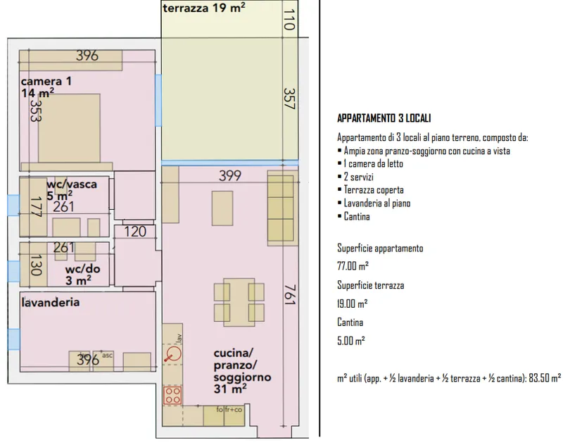3.5 LOCALI IN EDIFICAZIONE CON TERRAZZA DI 19 MQ A RIVERA, Foto 1