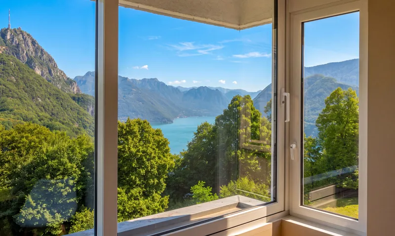 SPLENDIDO E AMPIO 4.5 LOCALI VISTA LAGO NEL VERDE A CARONA, Foto 5