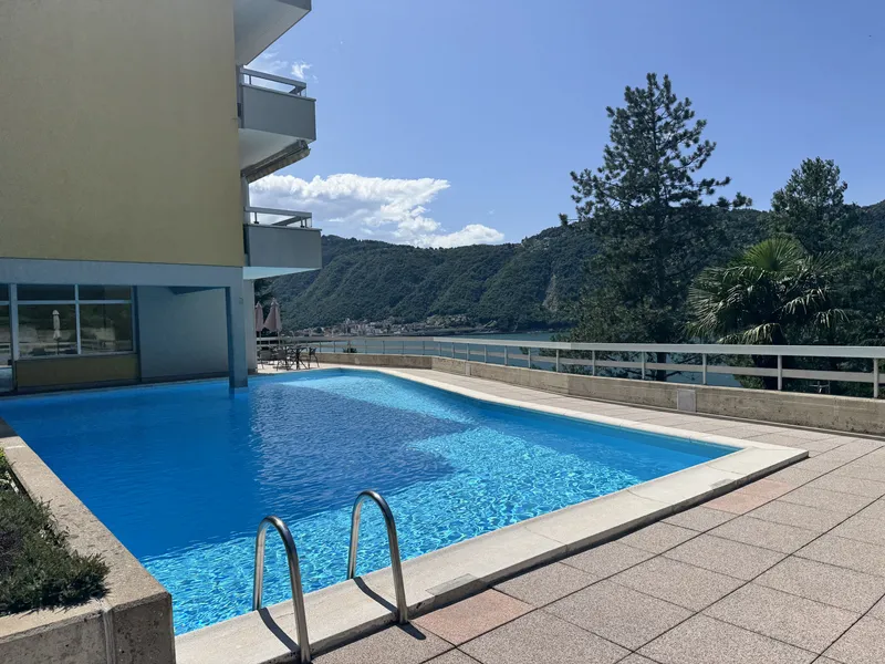 AFFITTASI 2.5 VISTA LAGO CON GIARDINO E PISCINA A BISSONE, foto 12