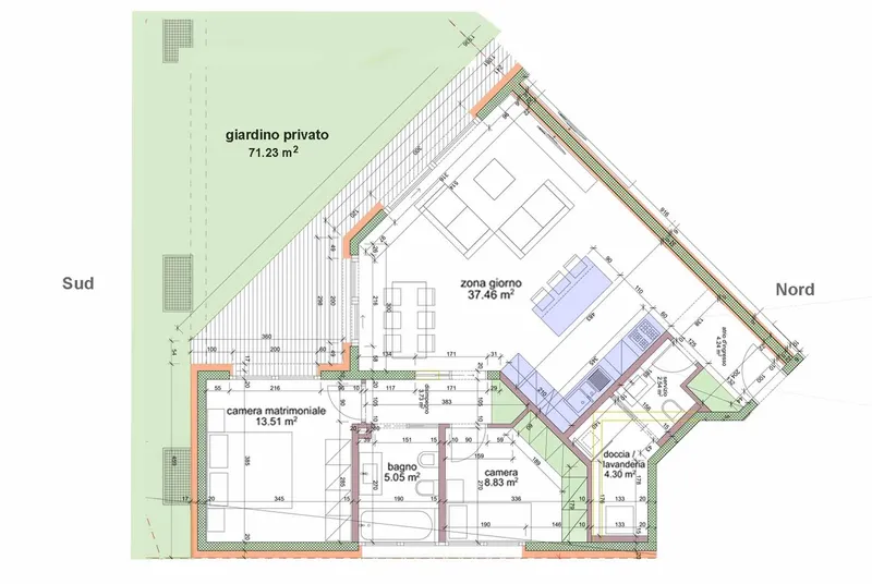 3.5 LOCALI CON GIARDINO IN NUOVA COSTRUZIONE A PREGASSONA, foto 7